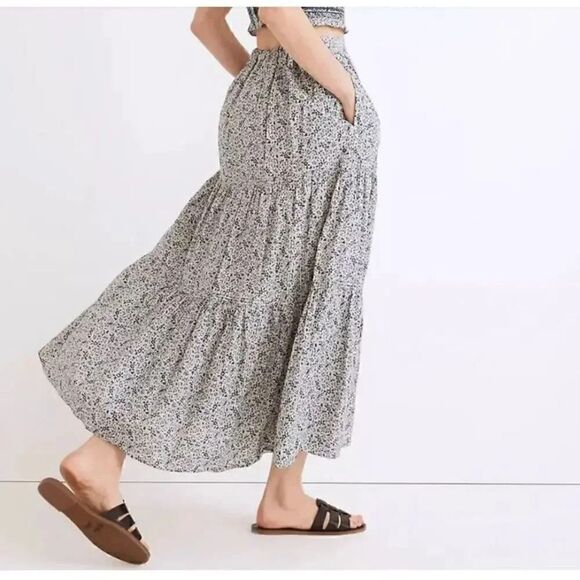 Madewell Women's Button-Front Tiered Maxi Florentine Floral Bohemian XS #1863 - Picture 3 of 16